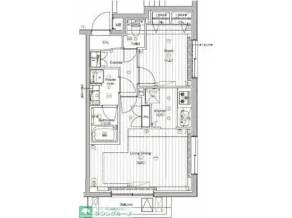 THE PREMIUM CUBE G 大崎(1LDK/5階)の間取り写真