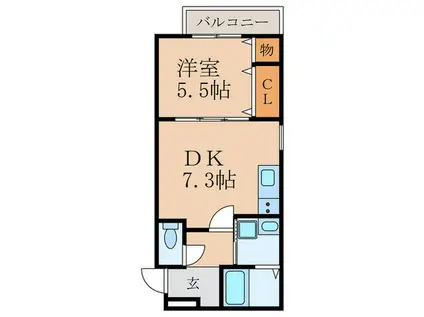 フジパレス阪急園田駅北III番館(1DK/3階)の間取り写真