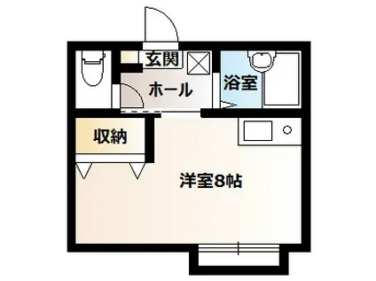 メゾン南矢名(ワンルーム/2階)の間取り写真