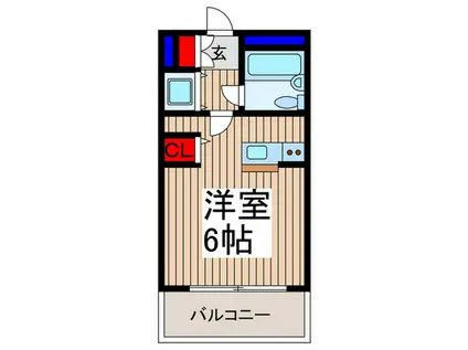 ワコーレトオカイマンション(ワンルーム/6階)の間取り写真