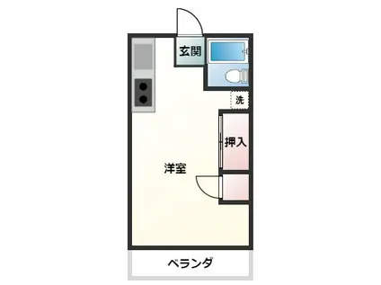 セイシェルハイムI(ワンルーム/2階)の間取り写真