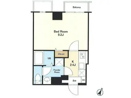 VERRE森下(1K/8階)の間取り写真