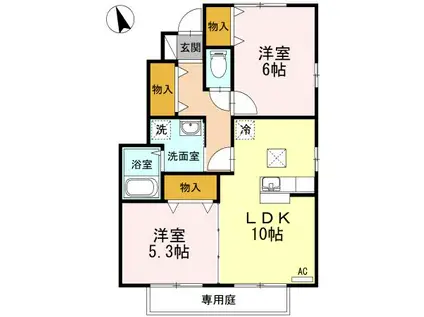 セジュールヴァンセンヌ(2LDK/1階)の間取り写真