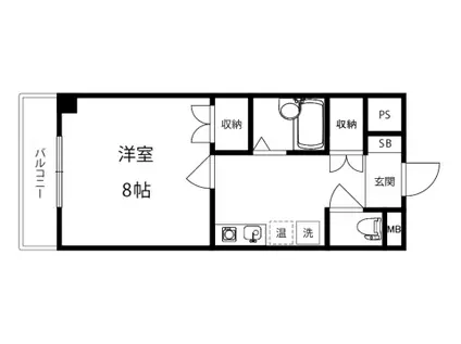 さつきハイム(1DK/3階)の間取り写真