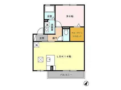 エトワール(1LDK/2階)の間取り写真