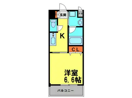 キセラコートWAKO(1K/5階)の間取り写真