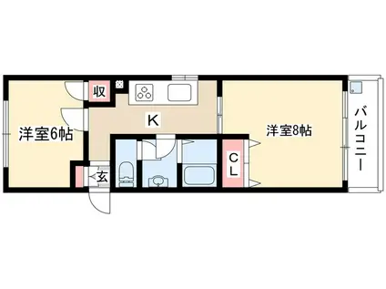 アグレアーブル(2K/2階)の間取り写真