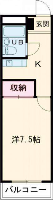 アップライゼツジ(1K/2階)の間取り写真