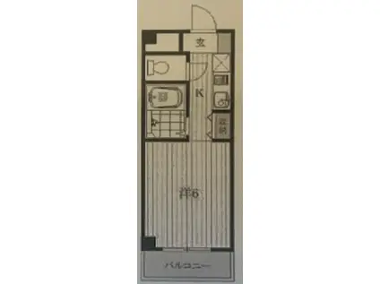 ベルドゥムール草加高砂(1K/4階)の間取り写真