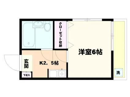 第1橘ハイツ(1K/1階)の間取り写真