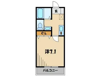 キャメル川越仙波町(1K/3階)の間取り写真