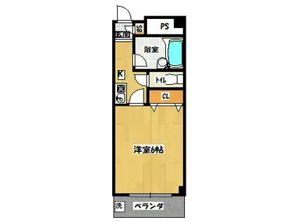 セピアコート11(1K/4階)の間取り写真