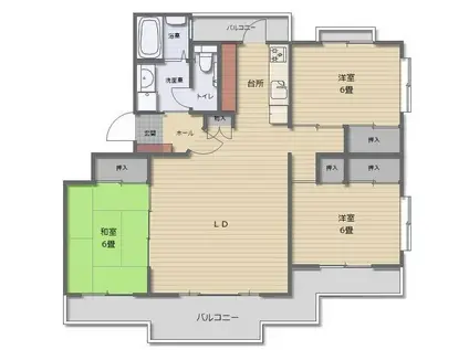 ガーデンハウス田町(3LDK/1階)の間取り写真