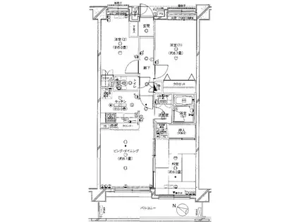 アプレ千葉センターコート(3LDK/5階)の間取り写真