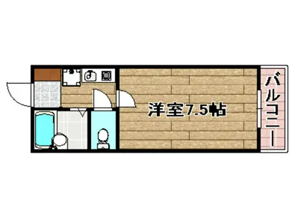 ウェルシーコート高槻(1K/8階)の間取り写真