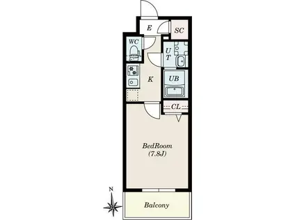 S-RESIDENCE尾頭橋BEAUTE(1K/4階)の間取り写真