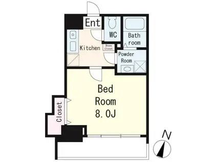 ブリヤン西日暮里(1K/2階)の間取り写真