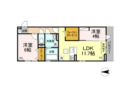 エミネンス(2LDK/1階)の間取り写真