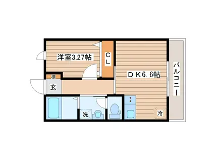 LAVULITE(1DK/3階)の間取り写真