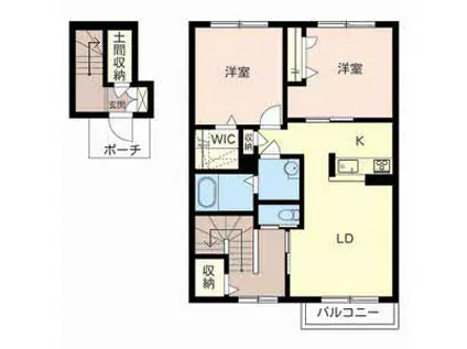 シャーメゾン浜の宮(2LDK/2階)の間取り写真