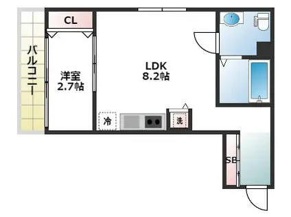 GRADITO千林大宮(1LDK/1階)の間取り写真