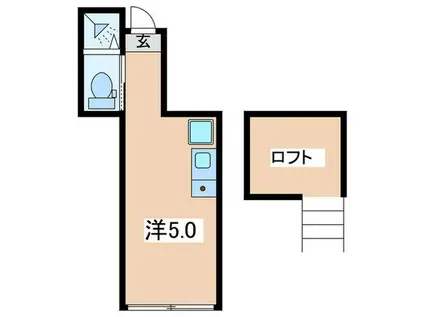 サークルハウス白楽(ワンルーム/2階)の間取り写真