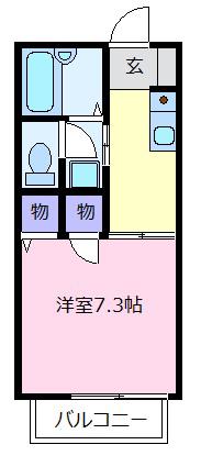 フレグランス新町(1K/2階)の間取り写真