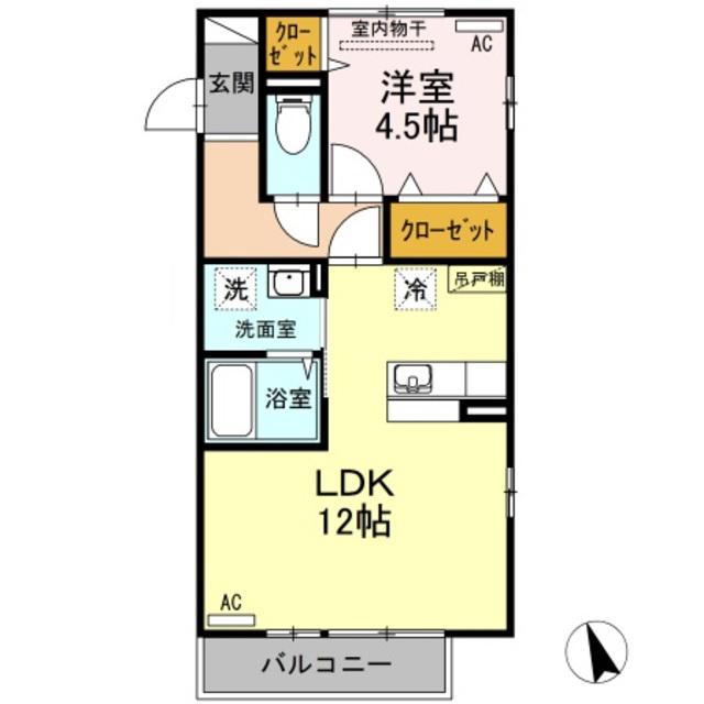 ル・レクチエ(1LDK/2階)の間取り写真
