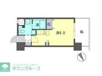 F・PARC GRANDMARK天神(ワンルーム/7階)の間取り写真