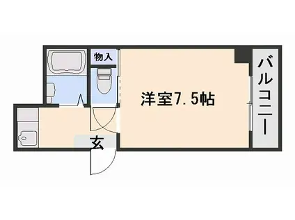 森脇マンション(ワンルーム/1階)の間取り写真