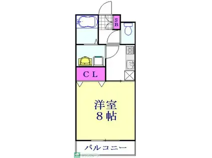 パレス八幡(1K/2階)の間取り写真