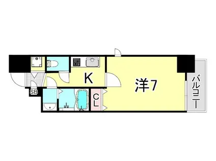 フォーリアライズ南堀江ヴィータ(1K/12階)の間取り写真