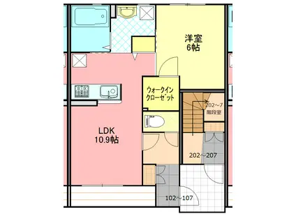ガーデン荘内(1LDK/1階)の間取り写真
