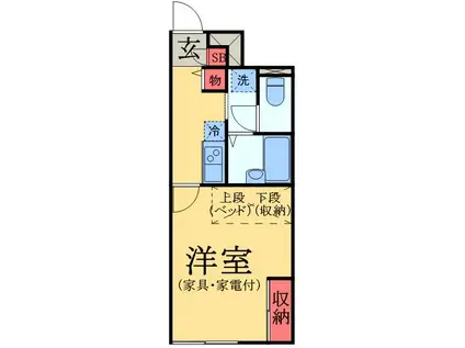 LPクレール光優I(1K/2階)の間取り写真