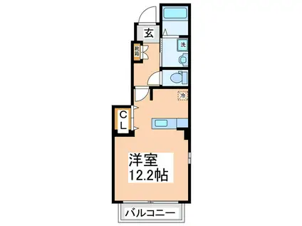 モダン M(ワンルーム/1階)の間取り写真