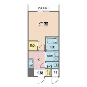 嵜本レジデンス福島(1K/4階)の間取り写真
