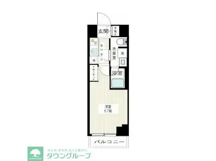 ARCOBALENO MUSASHIKOSUGI(1K/6階)の間取り写真