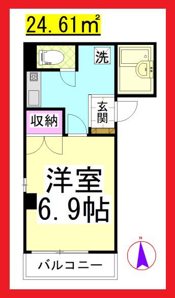 SM門倉第2湘南台ビル(ワンルーム/5階)の間取り写真