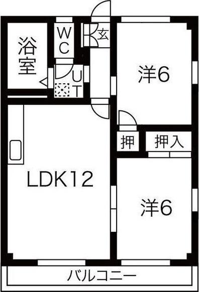 エスポア三好(2LDK/2階)の間取り写真