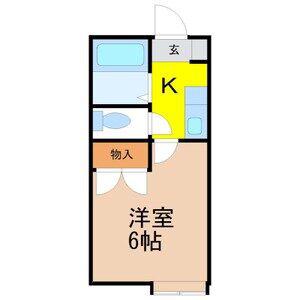 ピュア小豆坂(1K/2階)の間取り写真