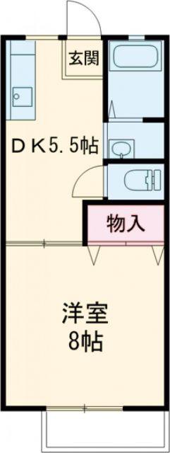 エディハイツ(1K/1階)の間取り写真