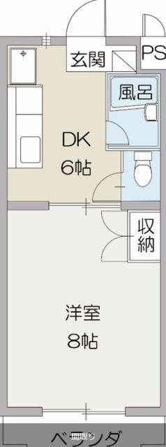 マンションTEAO(1DK/2階)の間取り写真