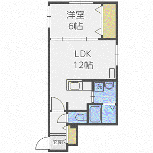 COMFORT美園4条(1LDK/4階)の間取り写真