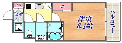 S-RESIDENCE神戸元町(1K/13階)の間取り写真