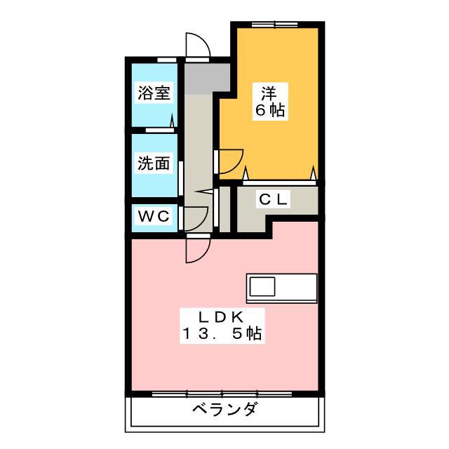 ピュアー(1LDK/4階)の間取り写真
