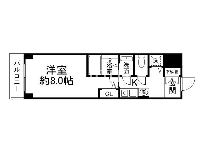 メロディハイム松原(1K/5階)の間取り写真