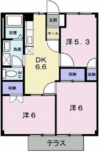 エクセル北門(3DK/1階)の間取り写真