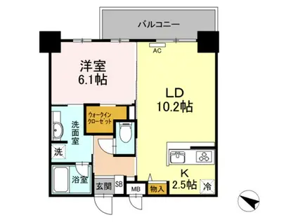 ハイムローゼVII(1LDK/1階)の間取り写真