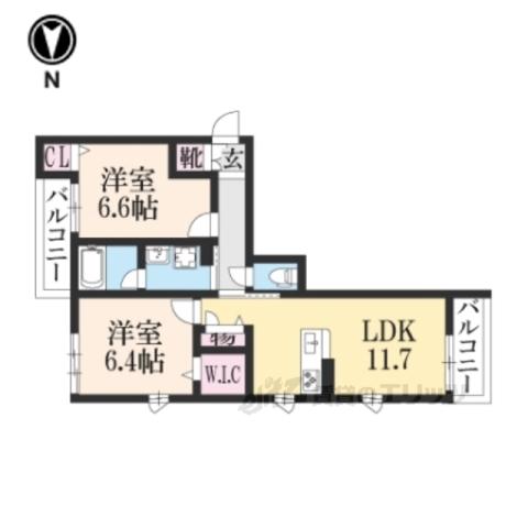 メゾン ド ソワ(2LDK/3階)の間取り写真