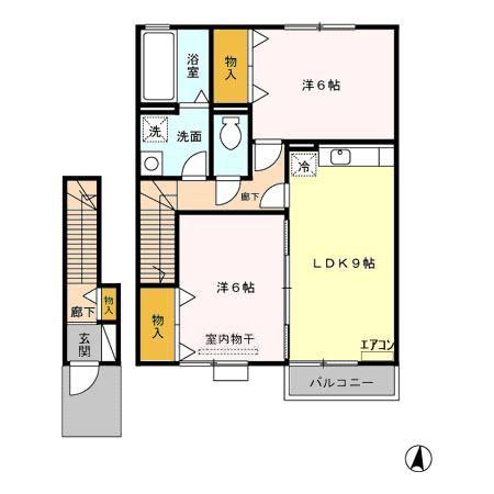 ルミエールA&K I・II・III(1LDK/2階)の間取り写真